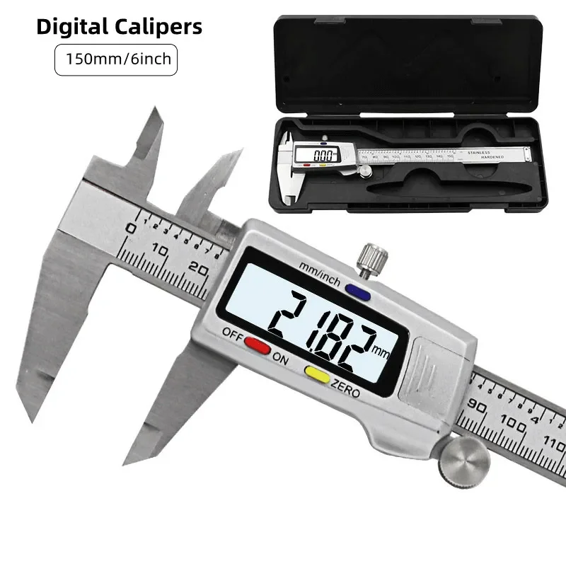 Digital Caliper 150Mm Stainless Steel - أداة قياس الفولاذ المقاوم للصدأ فرجار