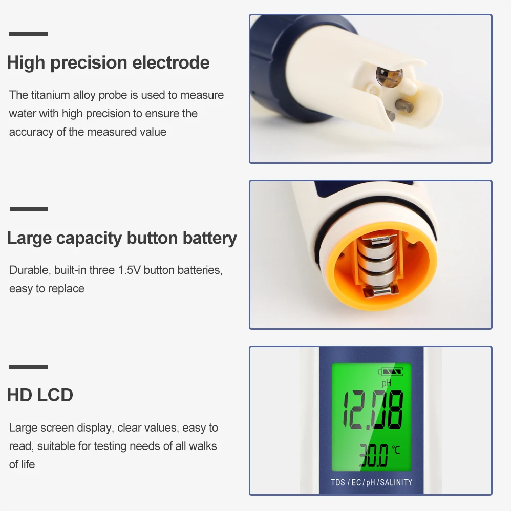 5 في 1 الرقمية PH TDS EC متر ا - مراجعة Ph Meter Digital Water Tester وسعره