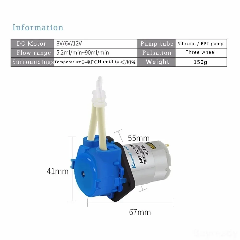 تيار مستمر 12 فولت 24 فولت مضخ - مراجعة Mini Peristaltic Pump 12V وسعره