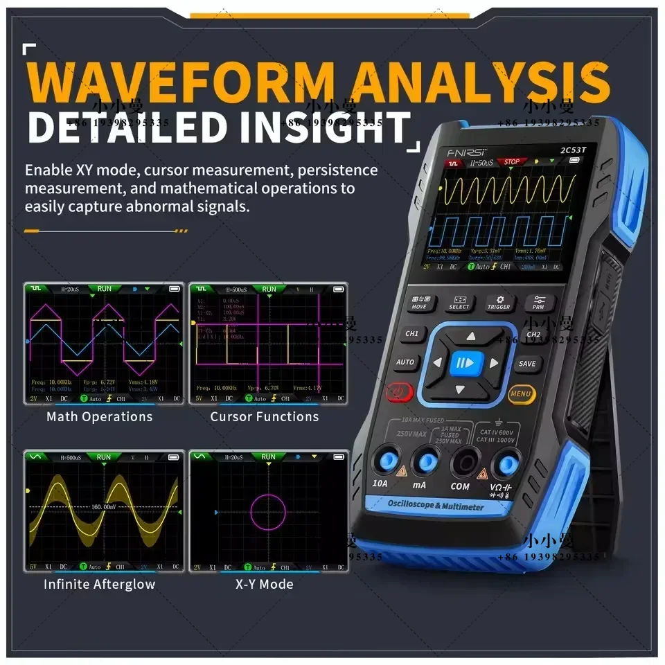 FNIRSI 2C23T10MHz، 2C53T 50MHz - مراجعة Fnirsi Digital Oscilloscope Handheld وسعره